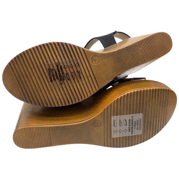 Pierre Dumas High Heel Platform Wedge Strappy Sandals Women's 6  Black Silver - Picture 7 of 8